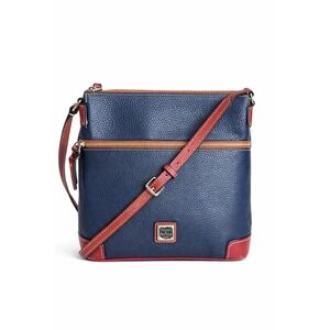 Dooney & Bourke Navy and Red Pebbled Leather Crossbody Bag